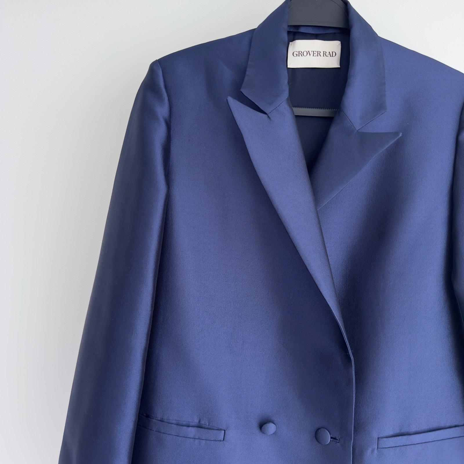 Grover Rad Jacket Womens Xs Blue Collection 001 Wool Silk Art Oversized Blazer — image 4 of 8